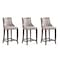 Manhattan Comfort Emperor Faux Leather Barstool in Light Grey- Set of 3 3-BS008-LG - alternate 1